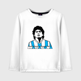 Детский лонгслив хлопок с принтом DIEGO MARADONA в городе Новоалтайск, 100% хлопок | круглый вырез горловины, полуприлегающий силуэт, длина до линии бедер | diego armando maradona | football | архентинос хуниорс | барселона | бока хуниорс | бока хуниорс. | диего армандо марадона | диего марадона | наполи | ньюэллс олд бойз | севилья | футбол