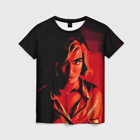 Женская футболка 3D с принтом Ход Королевы в городе Новоалтайск, 100% полиэфир ( синтетическое хлопкоподобное полотно) | прямой крой, круглый вырез горловины, длина до линии бедер | Тематика изображения на принте: beth harmon | chess | queens gambit | the queens gambit | аня тейлор джой | бет хармон | нетфликс | ход королевы | шахматы