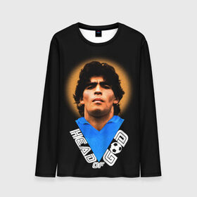 Мужской лонгслив 3D с принтом Diego Maradona в городе Новоалтайск, 100% полиэстер | длинные рукава, круглый вырез горловины, полуприлегающий силуэт | diego | diego armando maradona | legend | maradona | аргентина | диего | король | легенда | марадона | нападающий | полузащитник | футбол | футболист