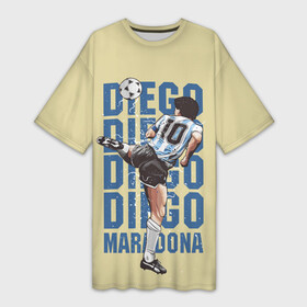 Платье-футболка 3D с принтом Diego Diego в городе Новоалтайск,  |  | 10 номер | diego | football | maradona | maradonna | арегнтина | бога | диего | марадона | марадонна | ретро | рука | сборная аргентины | футбол | футболист