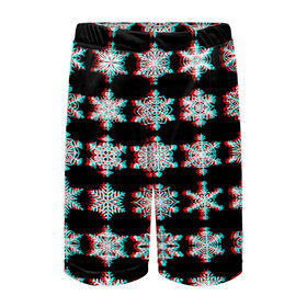 Детские спортивные шорты 3D с принтом Снежинки Glitch в городе Новоалтайск,  100% полиэстер
 | пояс оформлен широкой мягкой резинкой, ткань тянется
 | 