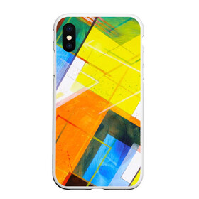 Чехол для iPhone XS Max матовый с принтом Геометрический хаос в городе Новоалтайск, Силикон | Область печати: задняя сторона чехла, без боковых панелей | абстракция | геометрия | квадрат | кисть | краска | прямоугольник | треугольник | фигура | хаос