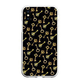 Чехол для iPhone XS Max матовый с принтом Золотые ключики в городе Новоалтайск, Силикон | Область печати: задняя сторона чехла, без боковых панелей | gold | golden | hipster | pattern | retro | винтаж | волшебный | джаз | замок | золотистый | золото | золотой ключик | империя | классика | ключ | ключик | корона | открытие | паттерн | ретро стиль | символ | сказочный