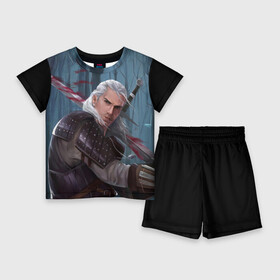 Детский костюм с шортами 3D с принтом Ведьмак 2 в городе Новоалтайск,  |  | netflix | the witcher | witcher | ведьмак | ведьмак 2 | ведьмак нетфликс | ведьмак сериал | генри кавилл | геральт | кавил