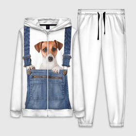 Женский костюм 3D с принтом ЩЕНОК В КАРМАШКЕ в городе Новоалтайск,  |  | dog | jeans | packet | гав | джинсовый | дружок | животные | звери | карман | комбинезон | ломашние | одежда | пес | собака | щенок