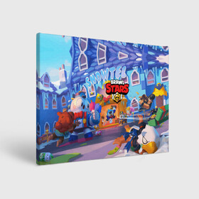Холст прямоугольный с принтом Brawl Stars Снежный Отель  в городе Новоалтайск, 100% ПВХ |  | 2020 | brawl stars | brawler | christmas | crow | games | king | leon | lou | max | new year | sandy | snow | snowtel | spike | surge | бравл | бравлер | броул ставрс | вольт | ворон | игры | король | леон | лу | макс | новый год | рож