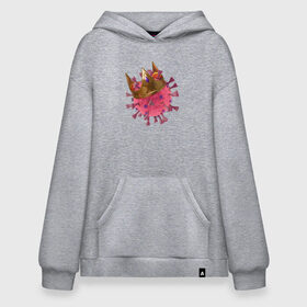 Худи SuperOversize хлопок с принтом Коронавирус в городе Новоалтайск, 70% хлопок, 30% полиэстер, мягкий начес внутри | карман-кенгуру, эластичная резинка на манжетах и по нижней кромке, двухслойный капюшон
 | 