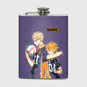 Фляга с принтом Haikyu!!! в городе Новоалтайск, металлический корпус | емкость 0,22 л, размер 125 х 94 мм. Виниловая наклейка запечатывается полностью | Тематика изображения на принте: anime | haikyu | аниме | волейбол | спортианая манга | хайкю