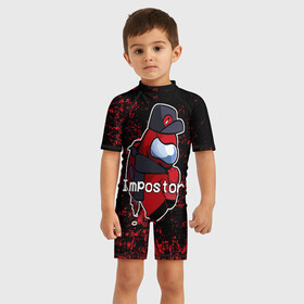 Детский купальный костюм 3D с принтом AMONG US в городе Новоалтайск, Полиэстер 85%, Спандекс 15% | застежка на молнии на спине | among us | impostor | амонг ас | игра | космический | космический корабль | космонавт | космос | мем | предатель | среди нас | экшен