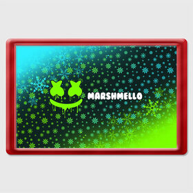 Магнит 45*70 с принтом MARSHMELLO - Зимний в городе Новоалтайск, Пластик | Размер: 78*52 мм; Размер печати: 70*45 | face | logo | marsh | marshmallow | marshmello | marshmelo | mello | smile | год | лицо | лого | маршмеллов | маршмеллоу | маршмеллу | маршмело | маршмелов | маршмелоу | маска | музыка | новогодний | новый | рожица | символ | смайл