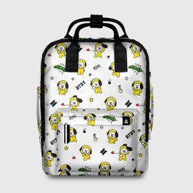 Женский рюкзак 3D с принтом BT21 CHIMMY в городе Новоалтайск, 100% полиэстер | лямки с регулируемой длиной, сверху ручки, чтобы рюкзак нести как сумку. Основное отделение закрывается на молнию, как и внешний карман. Внутри два дополнительных кармана, один из которых закрывается на молнию. По бокам два дополнительных кармашка, куда поместится маленькая бутылочка
 | Тематика изображения на принте: bt 21 | bt21 chimmy | bts | chimmy | бт 21 | собачка | чими