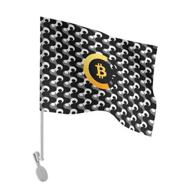 Флаг для автомобиля с принтом BTC / БИТКОИН (S) в городе Новоалтайск, 100% полиэстер | Размер: 30*21 см | bitcoin | btc | биткоин | валюта | деньги | криптовалюта