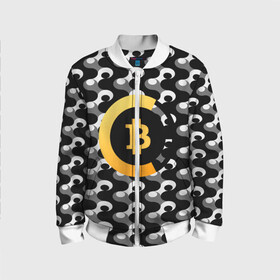 Детский бомбер 3D с принтом BTC / БИТКОИН (S) в городе Новоалтайск, 100% полиэстер | застегивается на молнию, по бокам два кармана без застежек, мягкие манжеты, по низу бомбера и на воротнике — эластичная резинка | bitcoin | btc | биткоин | валюта | деньги | криптовалюта