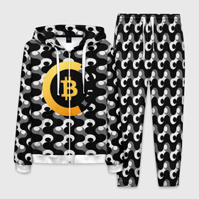 Мужской костюм 3D с принтом BTC БИТКОИН (S) в городе Новоалтайск, 100% полиэстер | Манжеты и пояс оформлены тканевой резинкой, двухслойный капюшон со шнурком для регулировки, карманы спереди | Тематика изображения на принте: bitcoin | btc | биткоин | валюта | деньги | криптовалюта