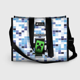 Сумка-шоппер 3D с принтом Minecraft (S) в городе Новоалтайск, 100% полиэстер | застегивается на металлическую кнопку; внутренний карман застегивается на молнию. Стенки укреплены специальным мягким материалом, чтобы защитить содержимое от несильных ударов
 | craft | creeper | earth | logo | mine | minecraft | mobile | online | земля | игра | крипер | лого | майкрафт | майнкрафт | онлайн | подземелье