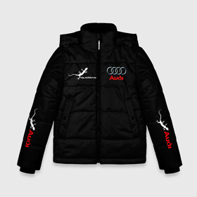 Зимняя куртка для мальчиков 3D с принтом Audi QuaTTro в городе Новоалтайск, ткань верха — 100% полиэстер; подклад — 100% полиэстер, утеплитель — 100% полиэстер | длина ниже бедра, удлиненная спинка, воротник стойка и отстегивающийся капюшон. Есть боковые карманы с листочкой на кнопках, утяжки по низу изделия и внутренний карман на молнии. 

Предусмотрены светоотражающий принт на спинке, радужный светоотражающий элемент на пуллере молнии и на резинке для утяжки | авто | автомобиль | ауди | знак | кольца | красный | машина | надпись | узоры | черный