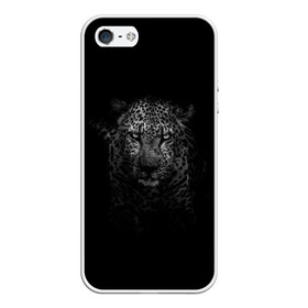 Чехол для iPhone 5/5S матовый Ягуар выходит из тени: в городе Новоалтайск, Силикон | Область печати: задняя сторона чехла, без боковых панелей | jaguar | барс | животное | зверь | кошка | черный | ягуар