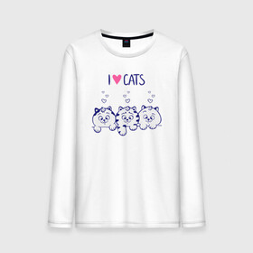 Мужской лонгслив хлопок с принтом I love cats в городе Новоалтайск, 100% хлопок |  | cat | cats | i love | i love cats | love | love cats | three cats | кот | котенок | коты | котята | котята сердечки | кошки сердечки | люблю котов | люблю кошек | сердечки | три кота | три котенка | три кошки | я люблю