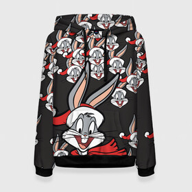 Женская толстовка 3D с принтом Bugs Bunny в городе Новоалтайск, 100% полиэстер  | двухслойный капюшон со шнурком для регулировки, мягкие манжеты на рукавах и по низу толстовки, спереди карман-кенгуру с мягким внутренним слоем. | bugs | bunny | looney | tunes | vdzajul | багз | бани | банни