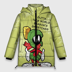 Женская зимняя куртка 3D с принтом Seasons greetings в городе Новоалтайск, верх — 100% полиэстер; подкладка — 100% полиэстер; утеплитель — 100% полиэстер | длина ниже бедра, силуэт Оверсайз. Есть воротник-стойка, отстегивающийся капюшон и ветрозащитная планка. 

Боковые карманы с листочкой на кнопках и внутренний карман на молнии | looney | martian | marvin | tunes | vdzajul | марвин | марсианин