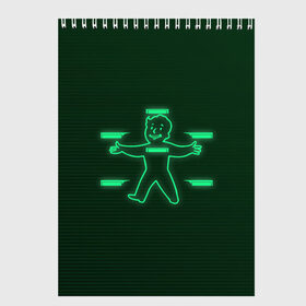 Скетчбук с принтом Vault-Boy HP в городе Новоалтайск, 100% бумага
 | 48 листов, плотность листов — 100 г/м2, плотность картонной обложки — 250 г/м2. Листы скреплены сверху удобной пружинной спиралью | Тематика изображения на принте: fallout | hp | pip boy | vault boy | фоллаут | экран pip boy