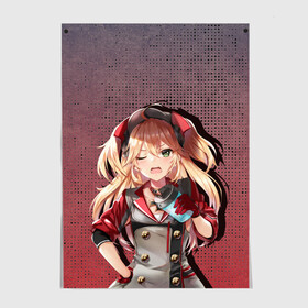 Постер с принтом Azur Lane. Аниме в городе Новоалтайск, 100% бумага
 | бумага, плотность 150 мг. Матовая, но за счет высокого коэффициента гладкости имеет небольшой блеск и дает на свету блики, но в отличии от глянцевой бумаги не покрыта лаком | admiral hipper anime | azur lane | адмирал хиппер | азур лейн | женская манга | сэйю