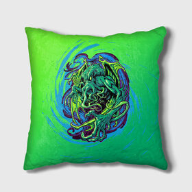 Подушка 3D с принтом Ктулху в городе Новоалтайск, наволочка – 100% полиэстер, наполнитель – холлофайбер (легкий наполнитель, не вызывает аллергию). | состоит из подушки и наволочки. Наволочка на молнии, легко снимается для стирки | Тематика изображения на принте: cthulhu | lovecraft | monster | ктулху | лавкрафт | мистика | монстр | сериал | сериалы