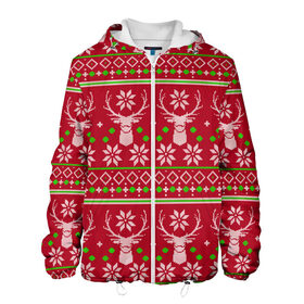 Мужская куртка 3D с принтом Viral sweater в городе Новоалтайск, ткань верха — 100% полиэстер, подклад — флис | прямой крой, подол и капюшон оформлены резинкой с фиксаторами, два кармана без застежек по бокам, один большой потайной карман на груди. Карман на груди застегивается на липучку | Тематика изображения на принте: deer | happy new year | new year | santa | защитный экран | корона | коронавирус | новогодний свитер | новый год | свитер | свитер с маской | свитер с оленями