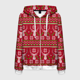 Мужская толстовка 3D на молнии с принтом Viral sweater в городе Новоалтайск, 100% полиэстер | длина до линии бедра, манжеты и пояс оформлены мягкой тканевой резинкой, двухслойный капюшон со шнурком для регулировки, спереди молния, по бокам два кармана | deer | happy new year | new year | santa | защитный экран | корона | коронавирус | новогодний свитер | новый год | свитер | свитер с маской | свитер с оленями
