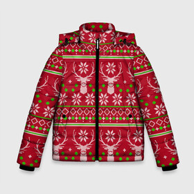 Зимняя куртка для мальчиков 3D с принтом Viral sweater в городе Новоалтайск, ткань верха — 100% полиэстер; подклад — 100% полиэстер, утеплитель — 100% полиэстер | длина ниже бедра, удлиненная спинка, воротник стойка и отстегивающийся капюшон. Есть боковые карманы с листочкой на кнопках, утяжки по низу изделия и внутренний карман на молнии. 

Предусмотрены светоотражающий принт на спинке, радужный светоотражающий элемент на пуллере молнии и на резинке для утяжки | deer | happy new year | new year | santa | защитный экран | корона | коронавирус | новогодний свитер | новый год | свитер | свитер с маской | свитер с оленями