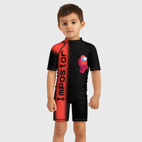 Детский купальный костюм 3D с принтом AMONG US в городе Новоалтайск, Полиэстер 85%, Спандекс 15% | застежка на молнии на спине | among us | impostor | амонг ас | игра | космический | космический корабль | космонавт | космос | мем | предатель | среди нас | экшен