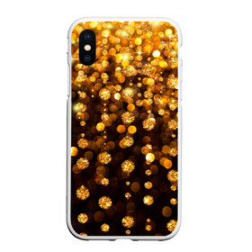 Чехол для iPhone XS Max матовый с принтом ЗОЛОТЫЕ БЛЕСТКИ в городе Новоалтайск, Силикон | Область печати: задняя сторона чехла, без боковых панелей | Тематика изображения на принте: gold | pattern | rain | блестки | блестящий | дождь | звезды | золото | красиво | новый год | праздник | снежинки | текстуры