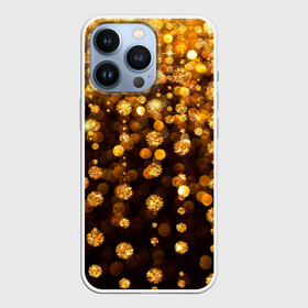 Чехол для iPhone 13 Pro с принтом ЗОЛОТЫЕ БЛЕСТКИ в городе Новоалтайск,  |  | Тематика изображения на принте: gold | pattern | rain | блестки | блестящий | дождь | звезды | золото | красиво | новый год | праздник | снежинки | текстуры