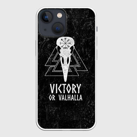 Чехол для iPhone 13 mini с принтом Victory or Valhalla в городе Новоалтайск,  |  | вальхалла | викинг | ворон | символ | скандинавия | череп | язычество