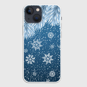 Чехол для iPhone 13 mini с принтом Снежное Настроенние в городе Новоалтайск,  |  | елочные иголки | новый год | рисунок | снег | снежинки