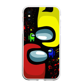 Чехол для iPhone XS Max матовый с принтом AMONG US в городе Новоалтайск, Силикон | Область печати: задняя сторона чехла, без боковых панелей | among us | impostor | амонг ас | брызги красок | игра | космический | космический корабль | космонавт | космос | краска | мем | предатель | среди нас | экшен