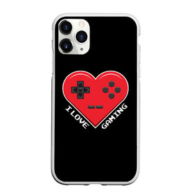 Чехол для iPhone 11 Pro Max матовый с принтом I Love Gaming в городе Новоалтайск, Силикон |  | 8бит | люблю видеоигры | ретро | сердце
