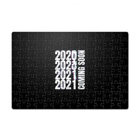 Пазл магнитный 126 элементов с принтом 2021 Coming Soon в городе Новоалтайск, полимерный материал с магнитным слоем | 126 деталей, размер изделия —  180*270 мм | 2021 | глитч | наступающий | неон | новый год | праздник