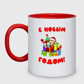 Кружка двухцветная с принтом С новым годом! в городе Новоалтайск, керамика | объем — 330 мл, диаметр — 80 мм. Цветная ручка и кайма сверху, в некоторых цветах — вся внутренняя часть | 2021 | bull | happy new year | happy new year 2021 | happy new year 21 | happy new year bull | бык | бык дед мороз | год быка | новогодняя елка | новый год быка | с годом быка | с новым годом | символ 2021 | символ года | символ года 2021
