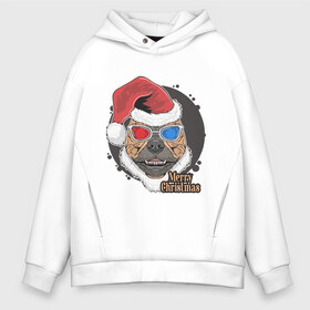 Мужское худи Oversize хлопок с принтом Christmas Dog в городе Новоалтайск, френч-терри — 70% хлопок, 30% полиэстер. Мягкий теплый начес внутри —100% хлопок | боковые карманы, эластичные манжеты и нижняя кромка, капюшон на магнитной кнопке | art | christmas | dog | new year | santa hat | арт | новый год | очки | пес | рождество | собака | шапка санты