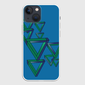 Чехол для iPhone 13 mini с принтом Иллюзия треугольники в городе Новоалтайск,  |  | bbt | большой | взрыв | геометрия | иллюзия | купер | оптическая | теория | треугольник | шелдон