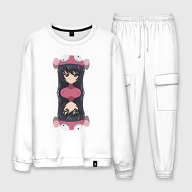 Мужской костюм хлопок с принтом Girls&Panzer Девушки и Танки в городе Новоалтайск, 100% хлопок | на свитшоте круглая горловина, мягкая резинка по низу. Брюки заужены к низу, на них два вида карманов: два “обычных” по бокам и два объемных, с клапанами, расположенные ниже линии бедра. Брюки с мягкой трикотажной резинкой на поясе и по низу штанин. В поясе для дополнительного комфорта — широкие завязки | girls | panzer | аниме | девушка | танки