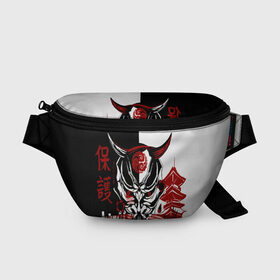 Поясная сумка 3D с принтом Самурай Samurai в городе Новоалтайск, 100% полиэстер | плотная ткань, ремень с регулируемой длиной, внутри несколько карманов для мелочей, основное отделение и карман с обратной стороны сумки застегиваются на молнию | cyberpunk 2077 | ninja | samurai | киберпанк | маска самурая | путь война | самурай | сёгун | семь самураев | токио | чёрный самурай | японский самурай