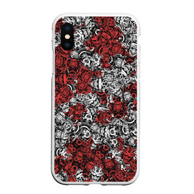 Чехол для iPhone XS Max матовый с принтом Красные и Белые самураи в городе Новоалтайск, Силикон | Область печати: задняя сторона чехла, без боковых панелей | Тематика изображения на принте: bushido | samurai | белый | бусидо | воин | демон | красный | маска | паттерн | самурай | сёгун | япония