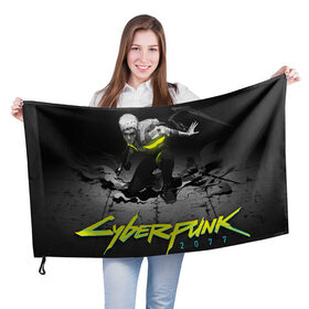 Флаг 3D с принтом Cyberpunk 2077 (S) в городе Новоалтайск, 100% полиэстер | плотность ткани — 95 г/м2, размер — 67 х 109 см. Принт наносится с одной стороны | 2077 | cd projekt red | cyberpunk | cyberpunk 2077 | samurai | арт | видеоигра | игра | киберпанк | киборги