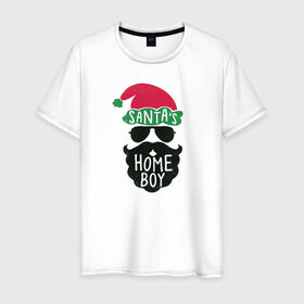 Мужская футболка хлопок с принтом Santas Home Boy в городе Новоалтайск, 100% хлопок | прямой крой, круглый вырез горловины, длина до линии бедер, слегка спущенное плечо. | 2020 | 2021 | christmas | happy | merry | new year | зима | новогодний | новогодняя | новогодняя маска | новый год | рождественский | рождество | снег