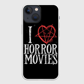 Чехол для iPhone 13 mini с принтом I Love Horror Movies в городе Новоалтайск,  |  | 666 | blood | dracula | horror | i | inside | love | movies | pentagram | scream | vampire | вампир | внутри | дракула | древний | крик | кровь | люблю | пентаграмма | ужасы | фильмы | хоррор | я