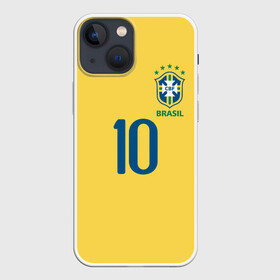 Чехол для iPhone 13 mini с принтом СБОРНАЯ БРАЗИЛИИ ПЕЛЕ в городе Новоалтайск,  |  | brazil | game | legend | pele | sport | uniform | бразилия | гол | желтый | игра | легенда | мяч | нападающий | пеле | ретро | форма | футбол | чемпион | чемпионат