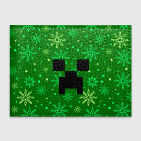Обложка для студенческого билета с принтом ЗИМНИЙ MINECRAFT в городе Новоалтайск, натуральная кожа | Размер: 11*8 см; Печать на всей внешней стороне | Тематика изображения на принте: christmas | creeper | game | minecraft | new year | snow | winter | зима | крипер | майнкрафт | мороз | новый год | рождество | снег | снежинки