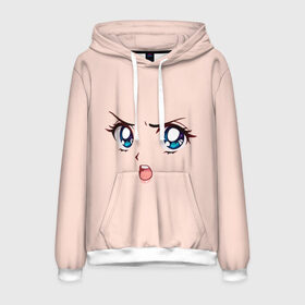 Мужская толстовка 3D с принтом Angry anime girl в городе Новоалтайск, 100% полиэстер | двухслойный капюшон со шнурком для регулировки, мягкие манжеты на рукавах и по низу толстовки, спереди карман-кенгуру с мягким внутренним слоем. | angry | anime | art | big | eyes | face | girl | kawaii | manga | style | аниме | арт | взгляд | глаза | девушка | злой | кавай | лицо | манга